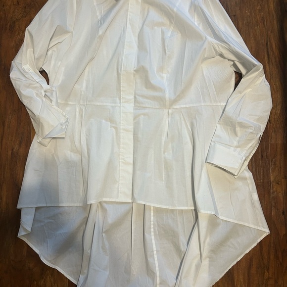 Lane Bryant White Peplum Button-Up Blouse Women’s Size 26 - Picture 8 of 11